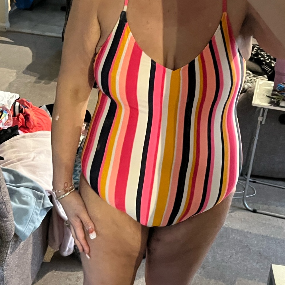 Aerie Multicolor Striped One Piece Swimsuit